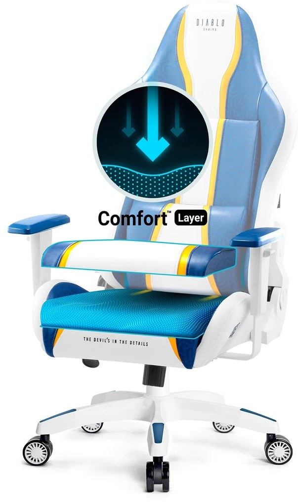 Fotel Gamingowy Diablo X-One 2.0 Small: Aqua Blue