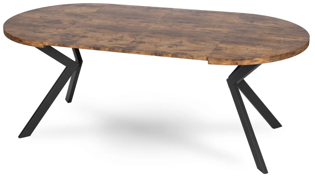 Stół Okrągły Rozkładany LUKAS 100-250 cm Dąb Rustykalny Nowoczesny Loft