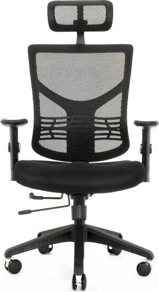 Ergonomiczne krzesło biurowe z siatki ErgoFly Star-E T-01, zgodne z normą BHP, kolor czarny