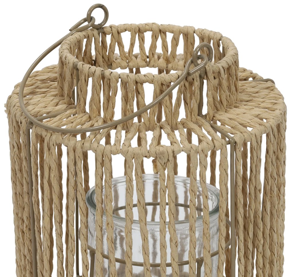 Pleciony lampion z uchwytem, 19 x 25 cm