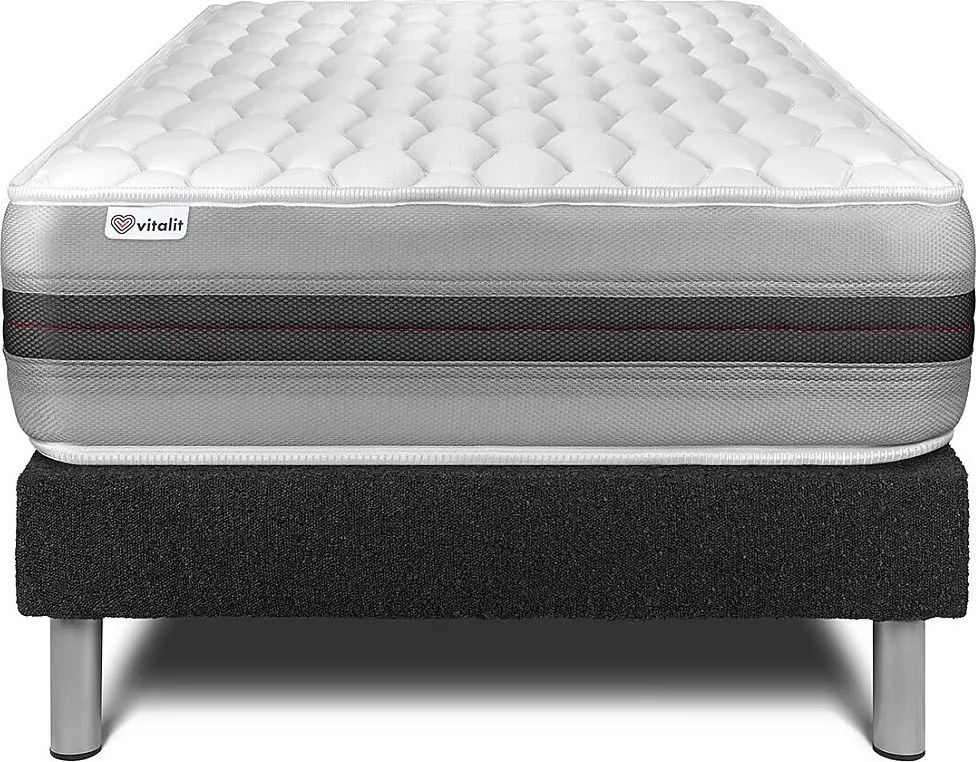 lózka z materacem VITAL SPRING RECOVER 120 x 190 cm Rama lózka Czarny