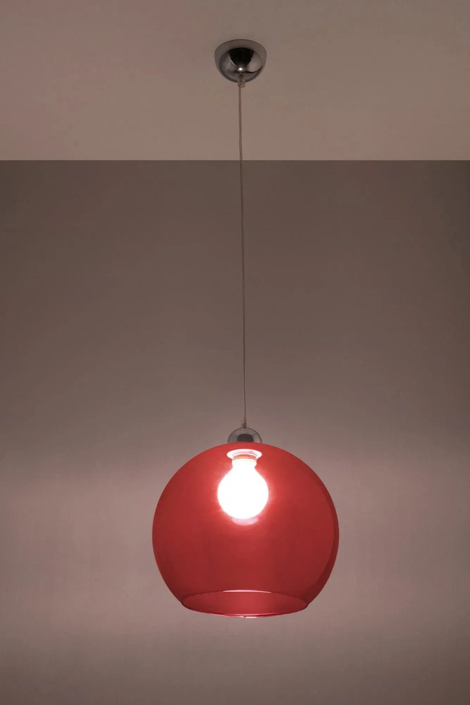 Szklana okrągła lampa wisząca N1-R14