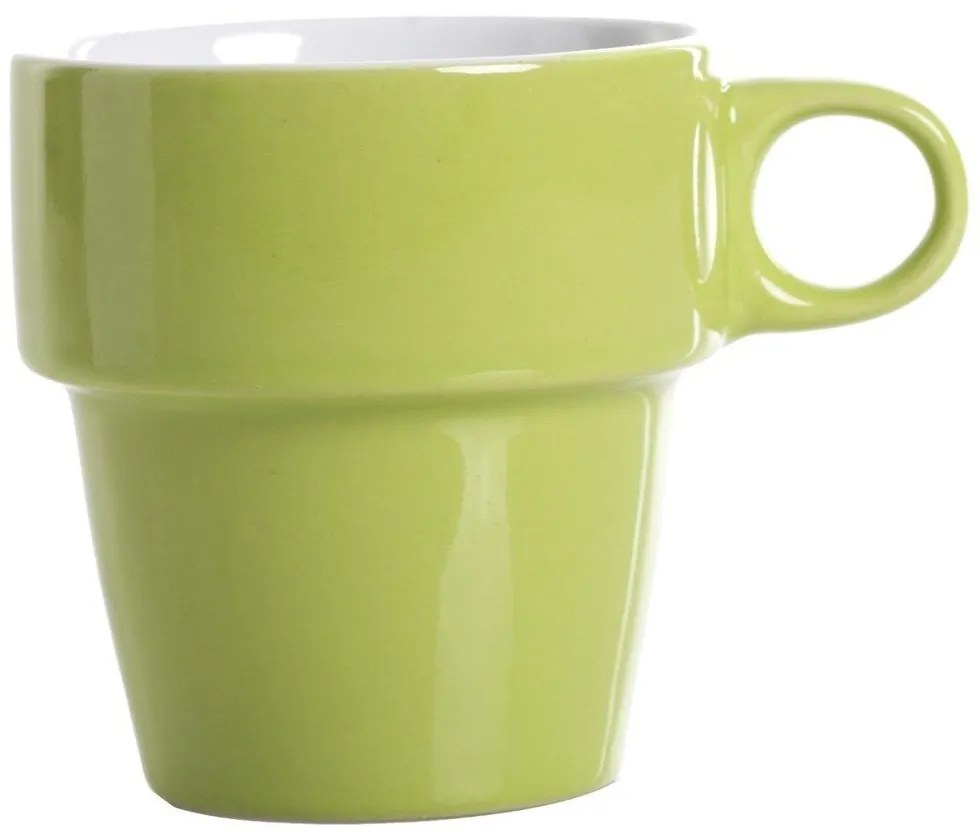 Zestaw 6 kolorowych filiżanek do cappuccino + metalowy stojak