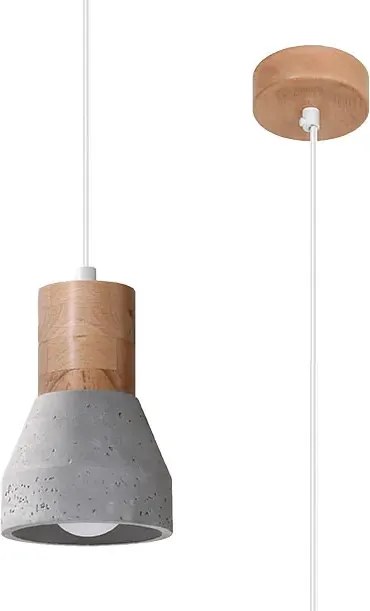 Szara lampa wisząca betonowa - S165 T9-N62