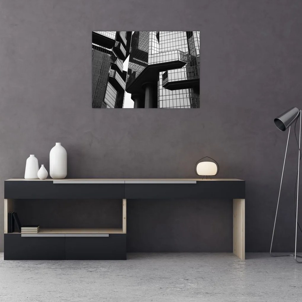 Obraz na szkle szklanych budynków (70x50 cm)