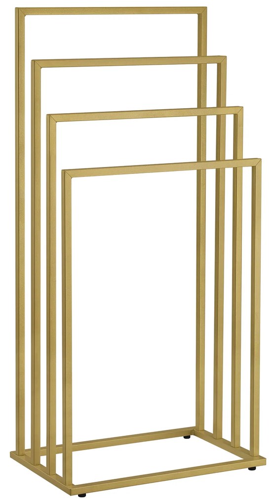Wieszak na ręczniki LINESTRO metalowy z 4 ramionami 93x45cm, złoty