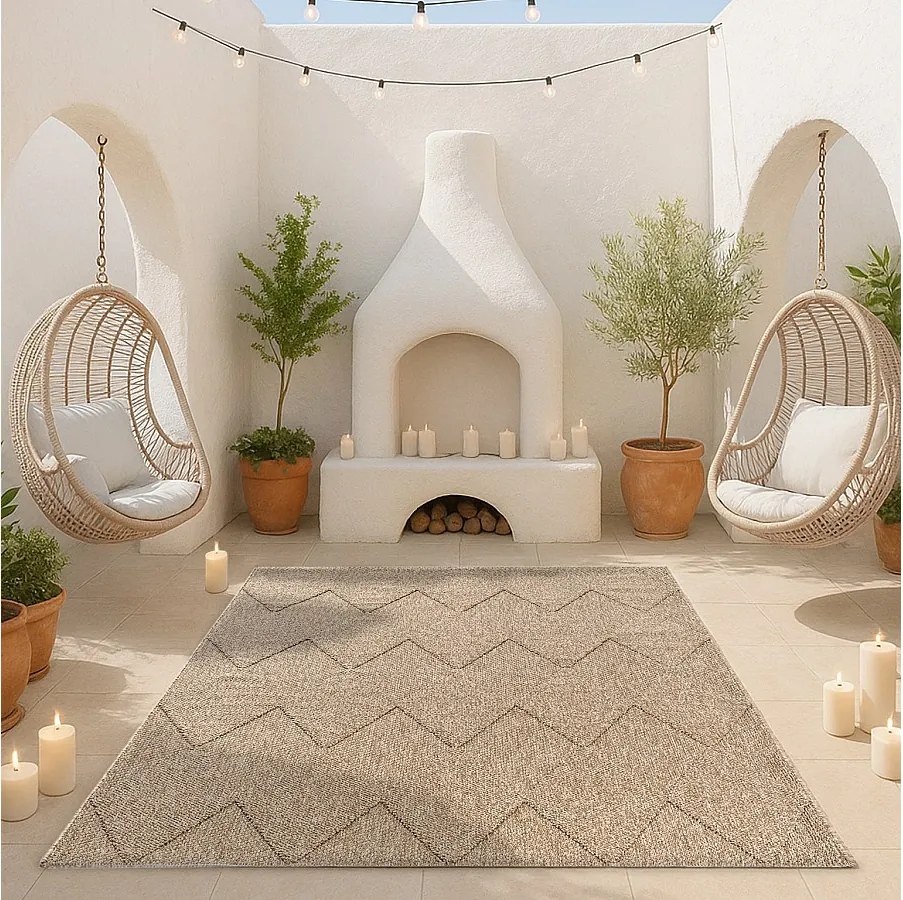 Dywan Kos nowoczesny zewnętrzny rombów, Natura, 80 x 150 cm