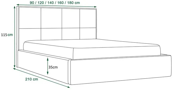 Bordowe tapicerowane welurem łóżko pikowane 5 rozmiarów E5-B13