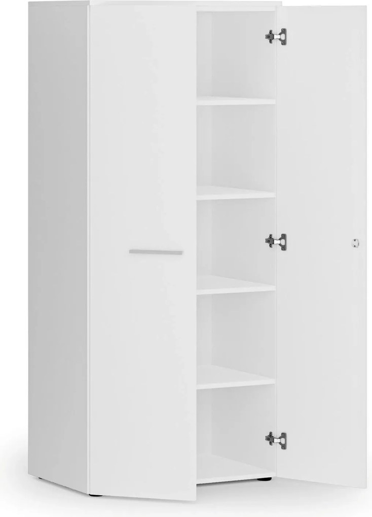 Szafa biurowa z drzwiami PRIMO WHITE, 800 x 500 x 1781 mm, biały