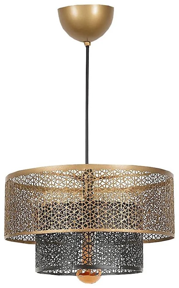 Żyrandol na lince 1xE27/40W/230V złoty/czarny