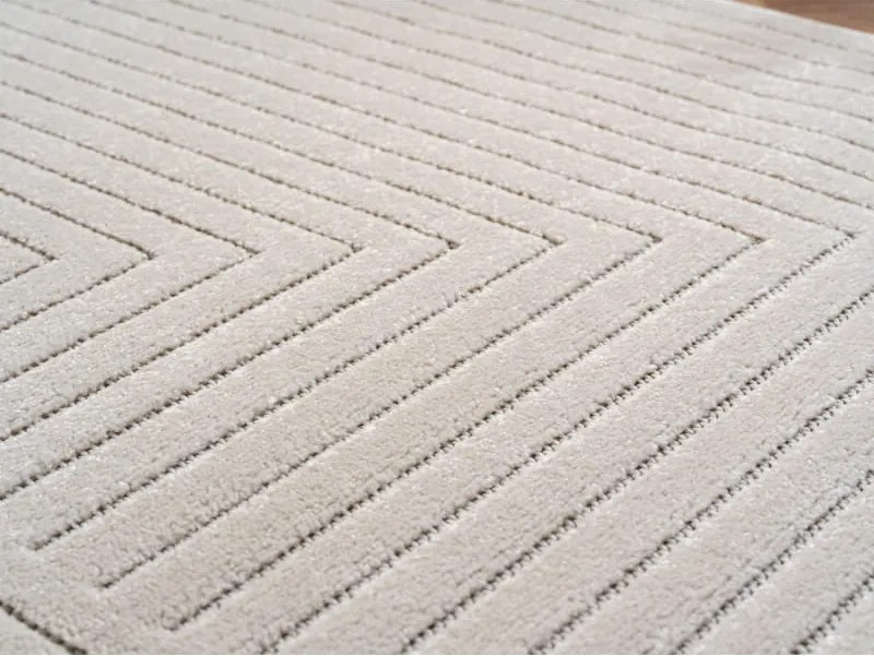 Dywan uniwersalny Nova 3D Geometria kremowy koło 200 cm x 200 cm