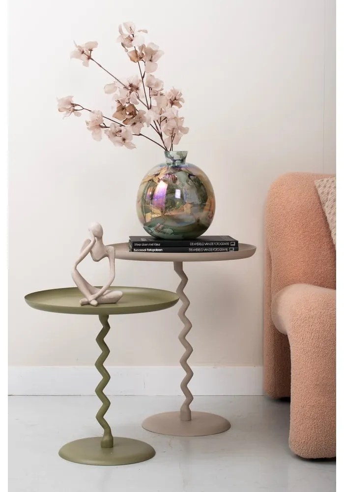 Metalowy okrągły stolik ø 40 cm Zig Zag – Leitmotiv
