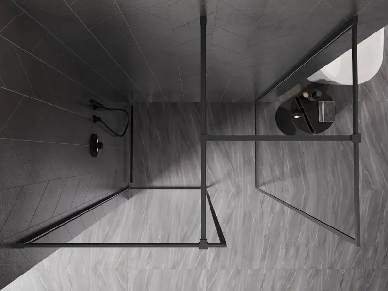 Mexen Kioto-F ścianka prysznicowa Walk-in z ramką 125 x 100 cm, transparent 8 mm, gun metal - 800-125-202-04-95-100
