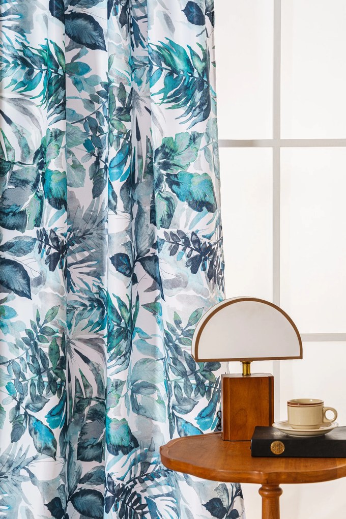 Designerska zasłona CORTINA 140x270 cm, wzorzysta Zawieszanie: Taśma z wiązaniami