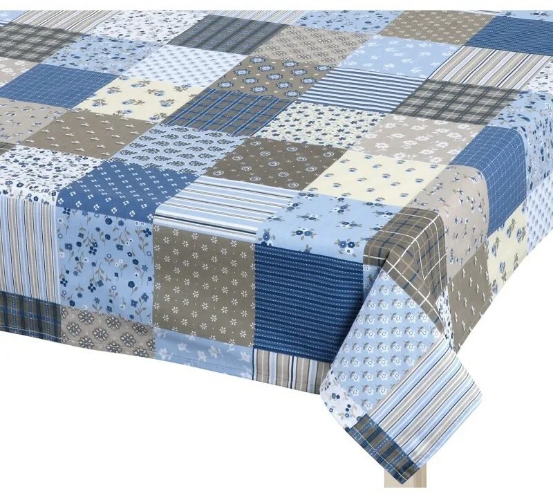 Bellatex Obrus Adela Patchwork niebieski, 120 x140 cm