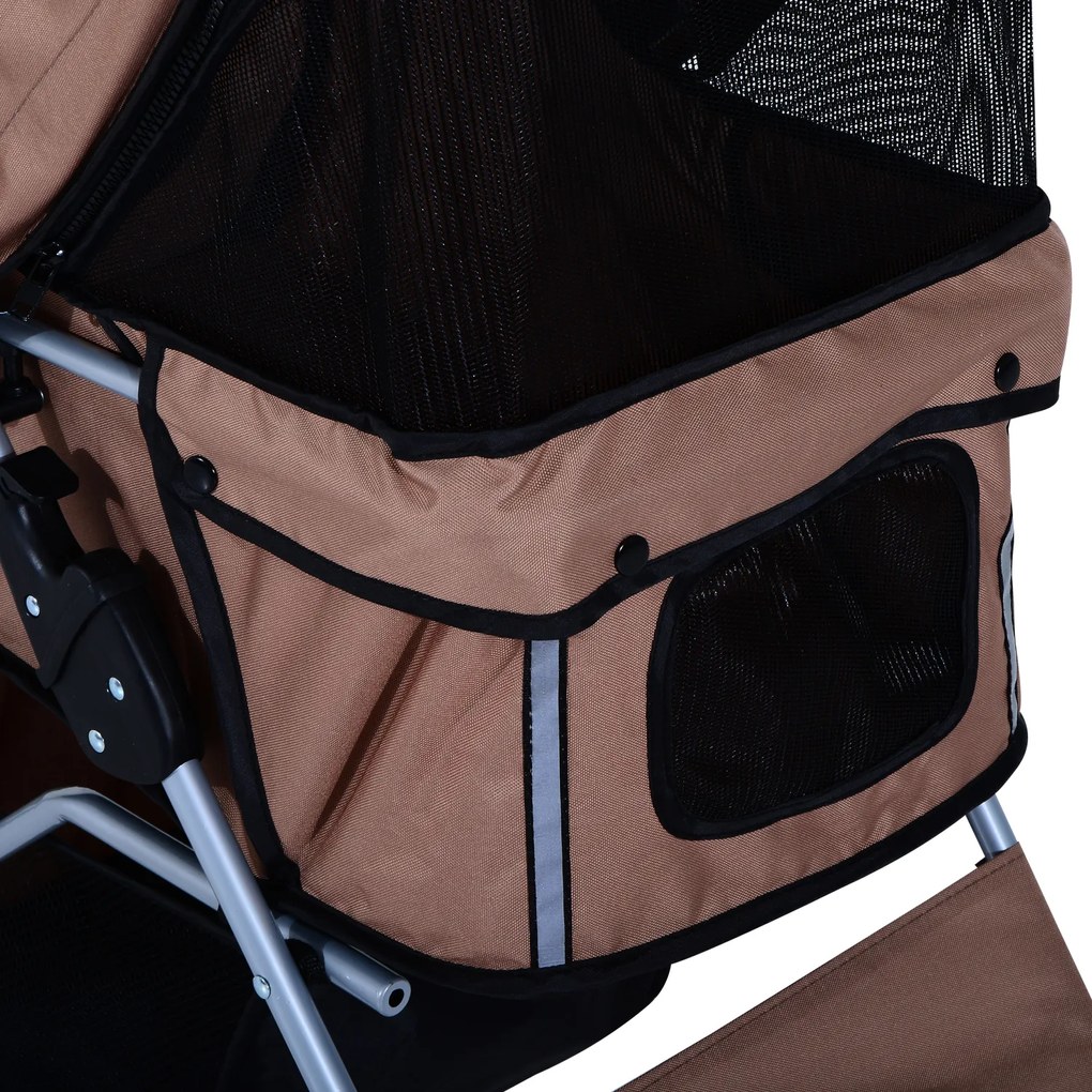 Outsunny Wózek dla Psa Kota Składany Kawowy do 15kg | Aosom PL