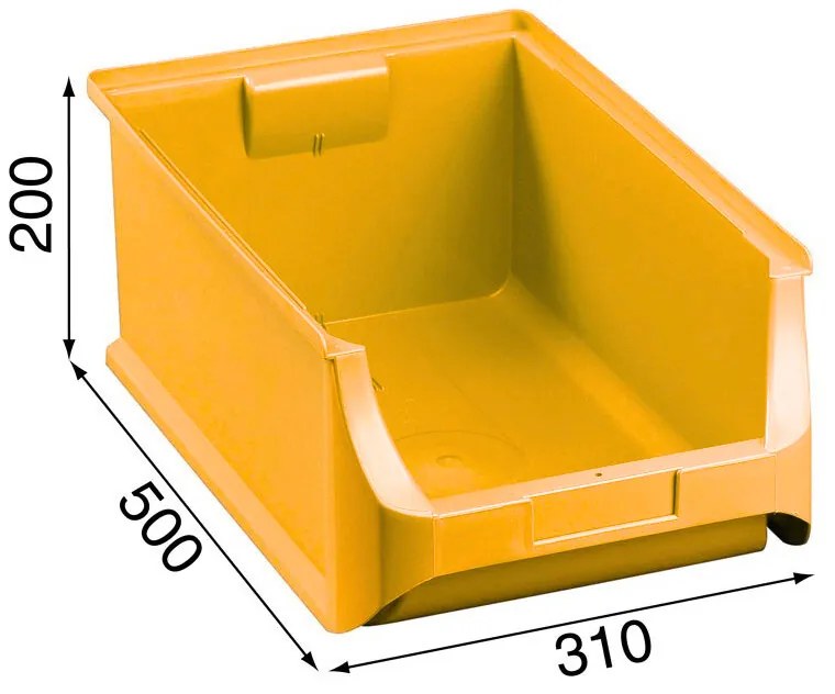 Allit Plastikowe pojemniki PLUS 5, 310 x 500 x 200 mm, żółte, 6 szt.