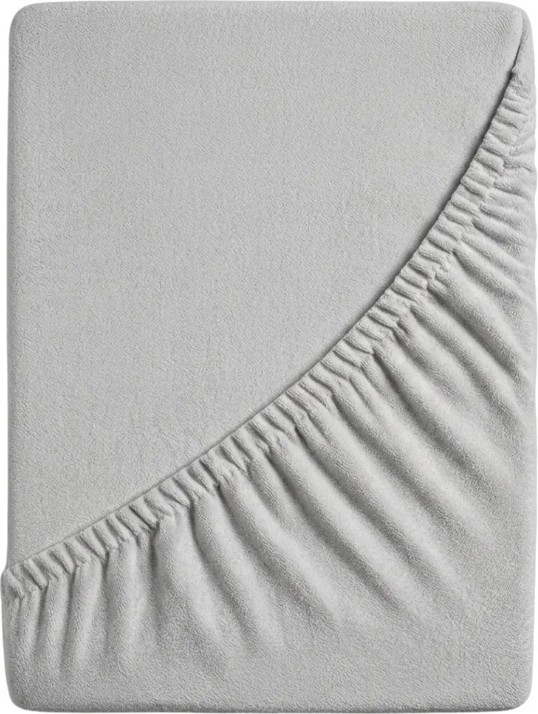 PrzytulneMieszkanie.pl Prześcieradło Frotte EXCLUSIVE jasnoszare 90 x 200 cm