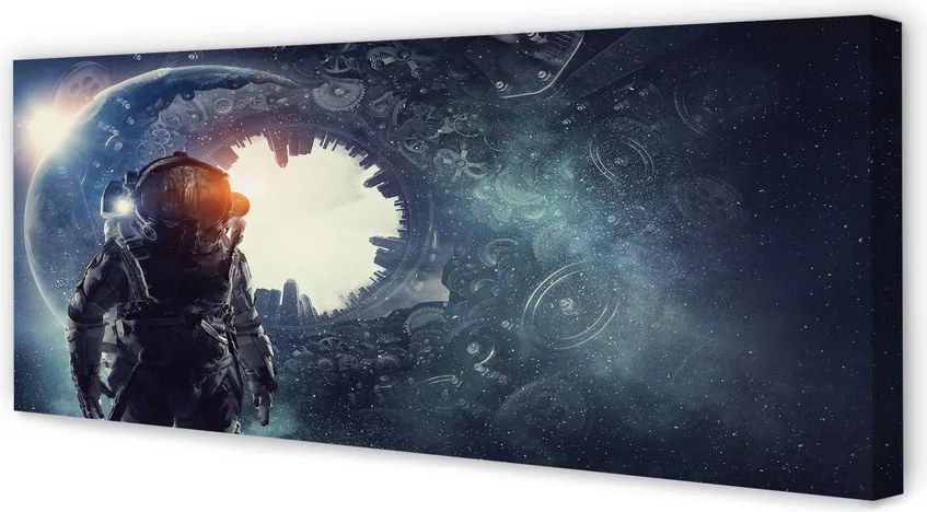 Zdjęcie na płótnie Postać w Świecie Mechanizmów