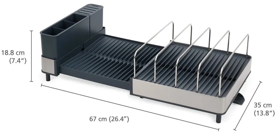 Metalowy ociekacz w niebiesko-srebrnym kolorze Extend – Joseph Joseph