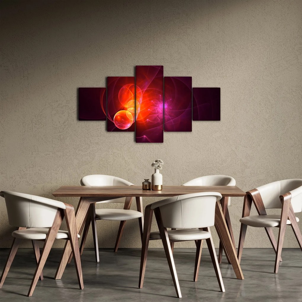 Nowoczesny obraz różowej abstrakcji (125x70 cm)