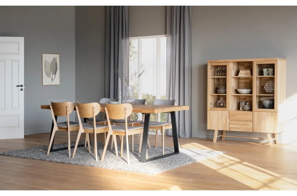 Naturalna witryna z litego drewna dębowego 130x150 cm Brooklyn – Rowico