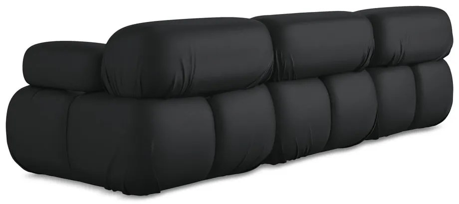 Czarna sofa modułowa z imitacji skóry 285 cm Lokua – Makamii