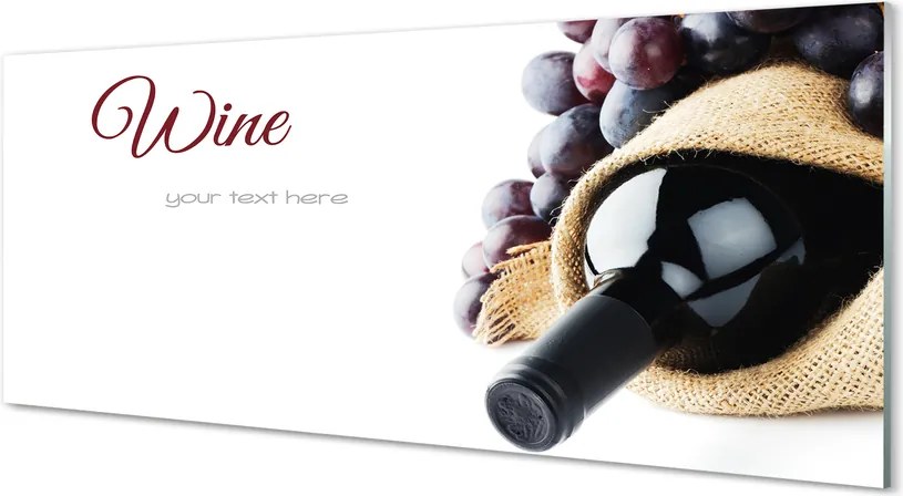 Szklany Panel Wino i Dojrzałe Winogrona