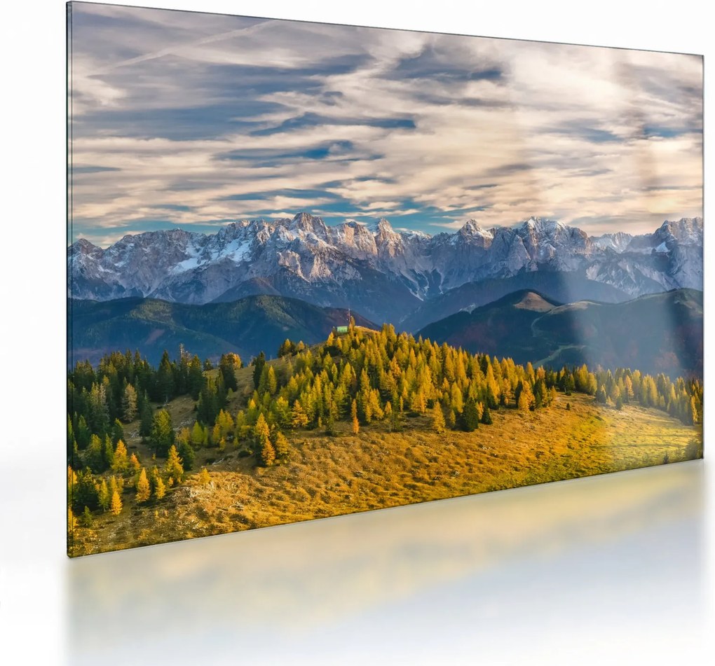 Obraz na szkle - panorama górska (70x50 cm)