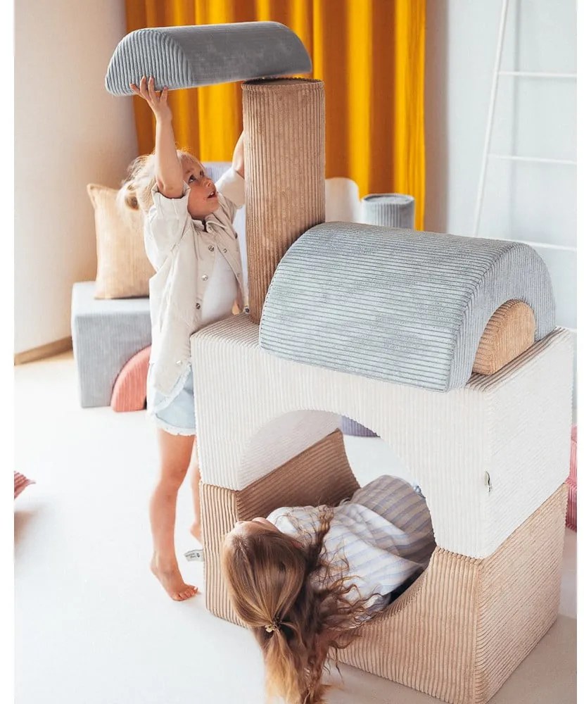 Kremowy sztruksowy piankowy plac zabaw 3 szt. wysokość 37 cm 75x49 cm Rainbow Montessori – Wigiwama