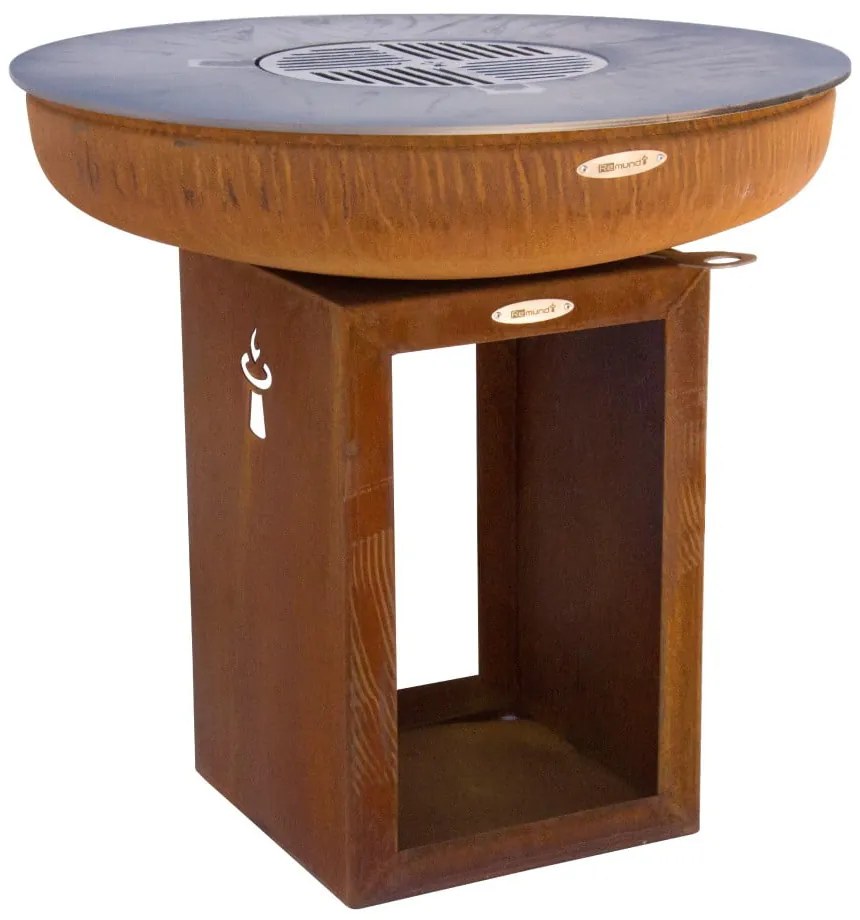 Brązowy grill zewnętrzny na drewno Remundi Carus M, ø 82 cm