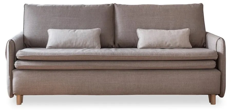 Jasnobrązowa rozkładana sofa 207 cm Simon – Miuform