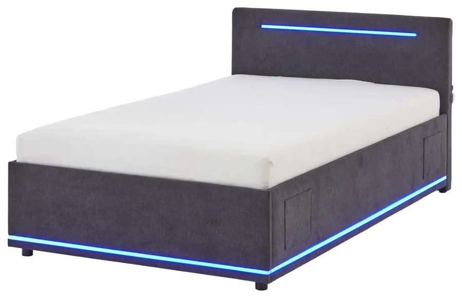 Ciemnoszare tapicerowane łóżko dziecięce bez stelaża 140x200 cm Circle – Meise Möbel