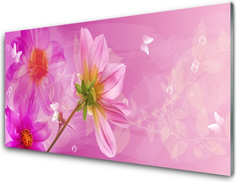 Panel Szklany Wyrafinowany Bukiet Ścienny