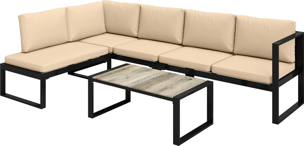 Outsunny gartenlounge loungeset ecklounge terrassenlounge loungesofa gartengarnitur | Aosom PL