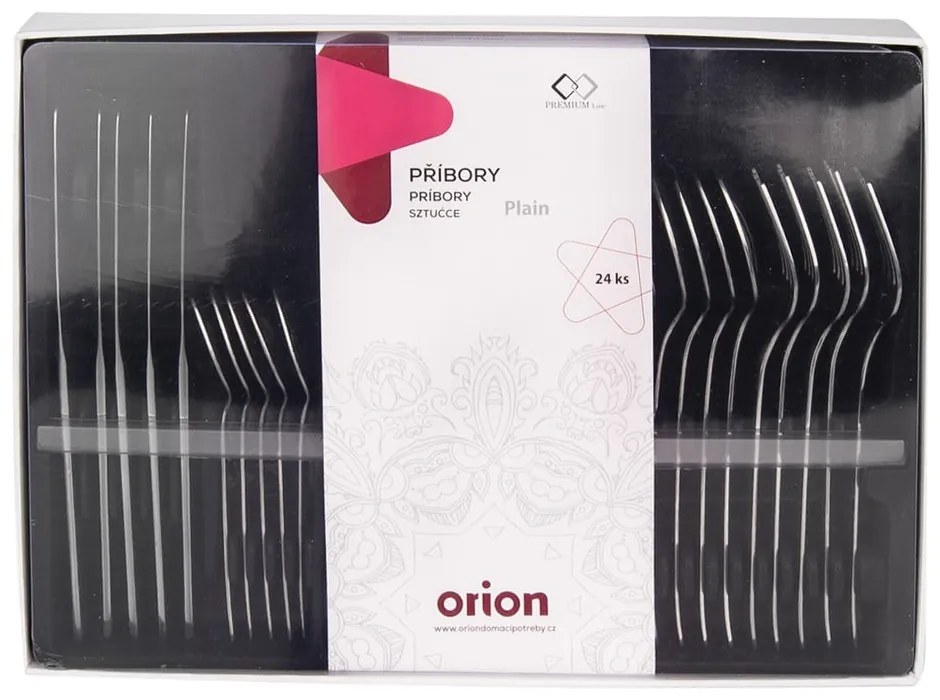 Sztućce 24 szt. ze stali nierdzewnej w kolorze srebra Plain – Orion