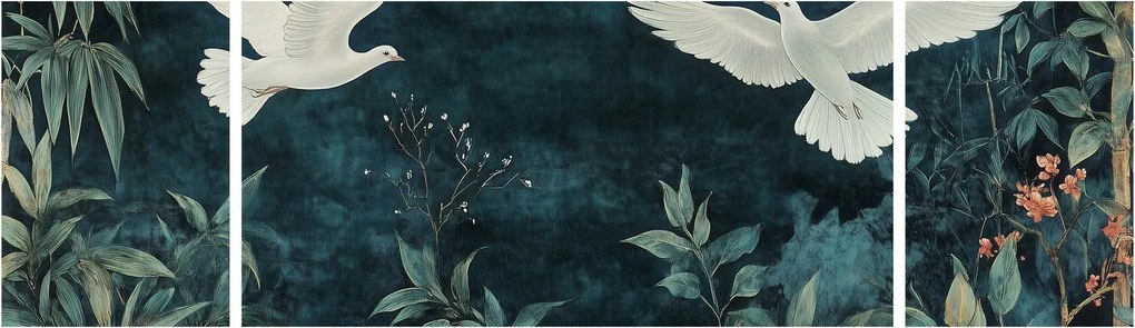 Obraz - Dwa gołębie (170x50 cm)