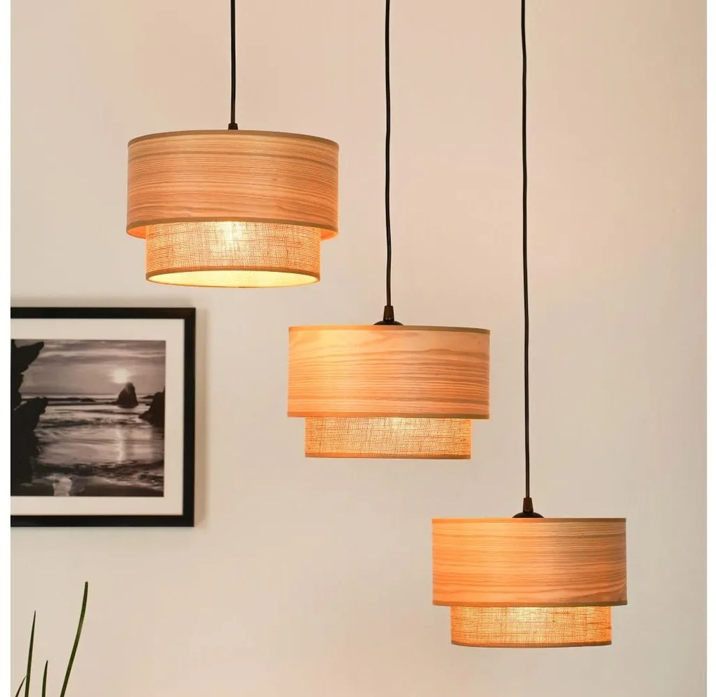 Brilagi - Lampa wisząca MONTANA BOHO 3xE27/15W/230V brązowo-czarna