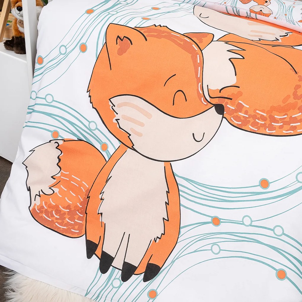 4Home Dziecięca pościel bawełniana do łóżeczka Foxes, 100 x 135 cm, 40 x 60 cm
