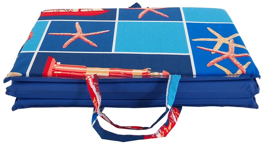 Leżak plażowy LATARNIA MORSKA 137x49 cm, niebieski