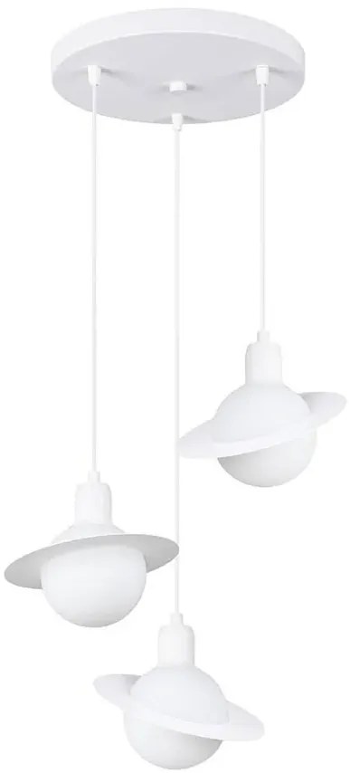 Biała nowoczesna lampa wisząca z 3 zwisami - A605 H3-D02