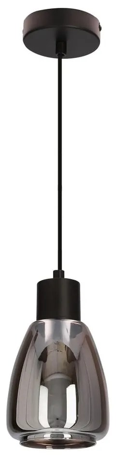 Czarna lampa wisząca ze szklanym kloszem ø 12 cm Moldo – Candellux Lighting