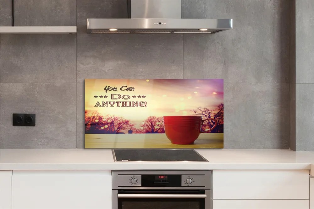 Szklany Panel Napis na Jesiennym Kubku