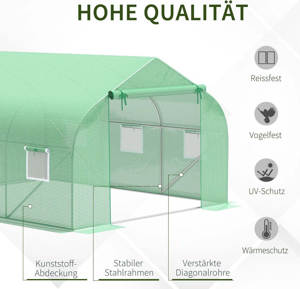 Outsunny Tunel Ogrodniczy Szklarnia 3,5x3x2m