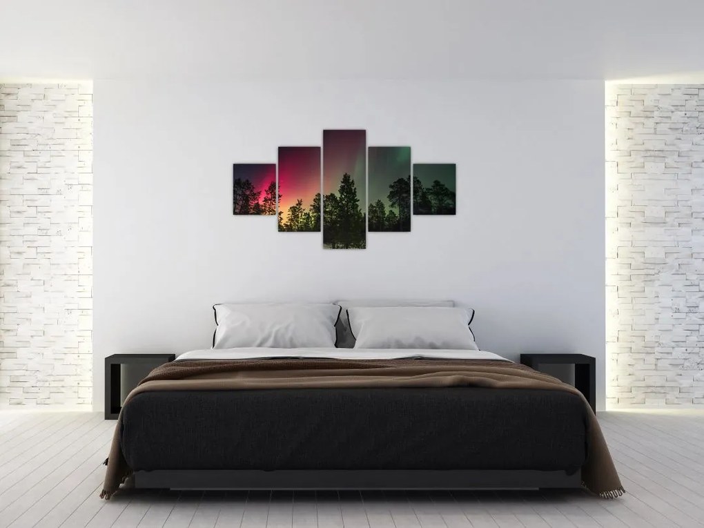 Obraz zorzy polarnej (125x70 cm)