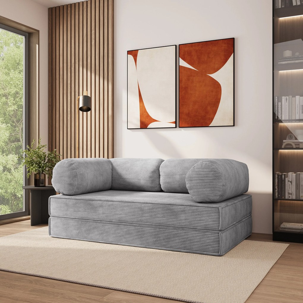 Masseno Sofa piankowa ALVIO z funkcją spania - Jasnoszary - Poso 55 / Bez stelaża
