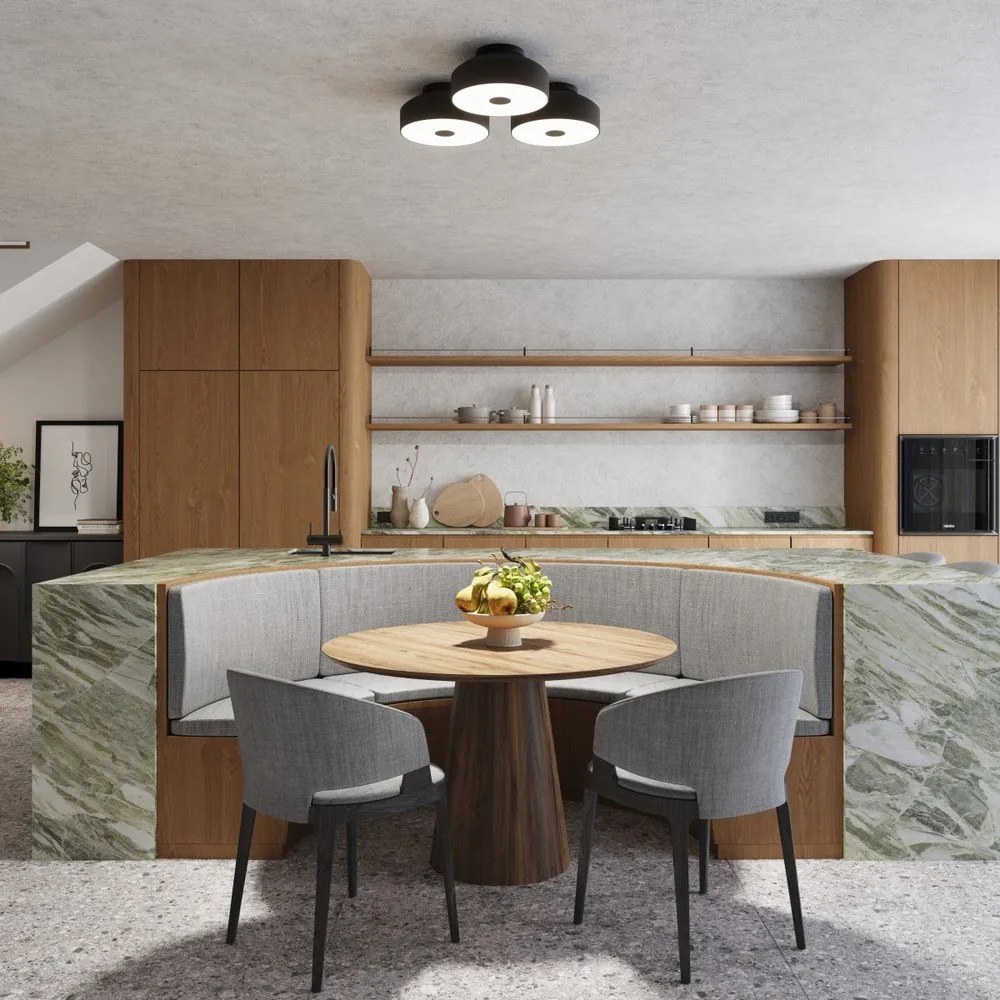 Czarna lampa sufitowa ø 30 cm Blacko – Sollux