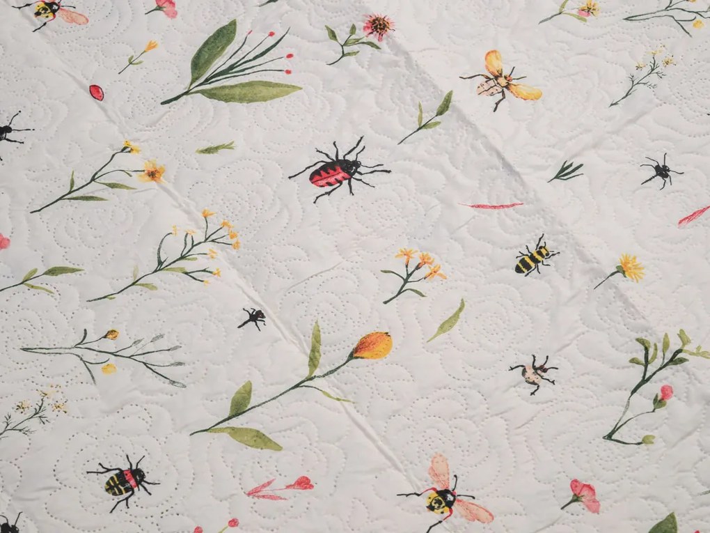 Narzuta na łóżko INSECTA, kremowy Rozmiar: 200 x 240 cm