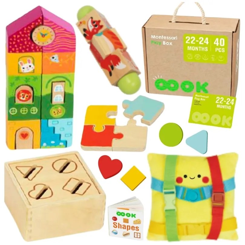 Tooky toy box pudełko xxl montessori edukacyjne 7w1 sensoryczne 22-24 mies