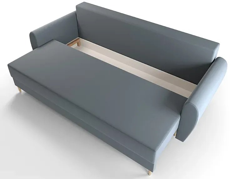 Popielata sofa rozkładana - Castello 3X